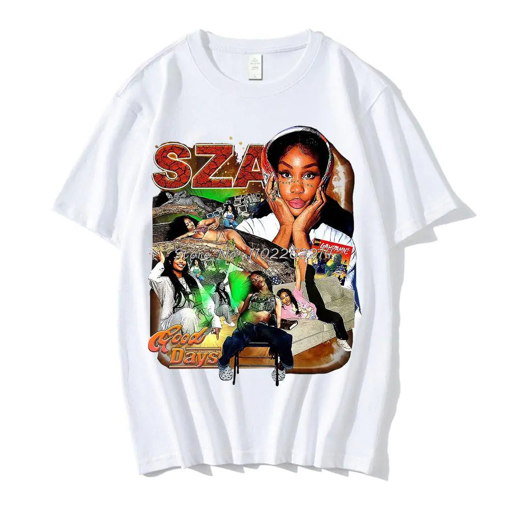 SZA Good Days Graphics T-shirt Hip Hop Rapper 90s Vintage T Shirt - Authentifactor