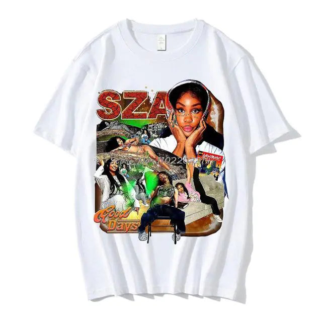 SZA Good Days Graphics T-shirt Hip Hop Rapper 90s Vintage T Shirt - Authentifactor