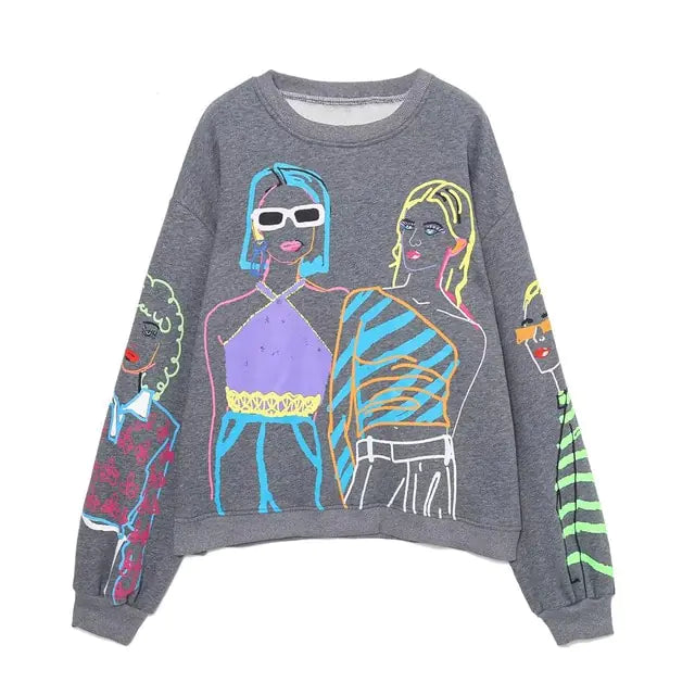 Women Fashion Printing Basic Sweatshirts - Authentifactor
