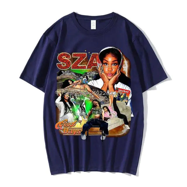 SZA Good Days Graphics T-shirt Hip Hop Rapper 90s Vintage T Shirt - Authentifactor