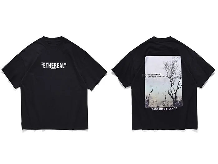 Men's Tree Letter Print T-Shirt - Authentifactor