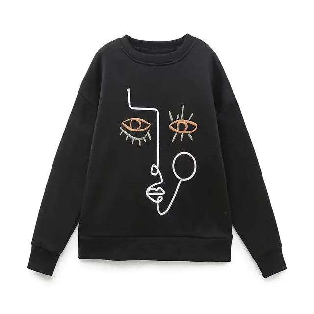 Women Fashion Printing Basic Sweatshirts - Authentifactor