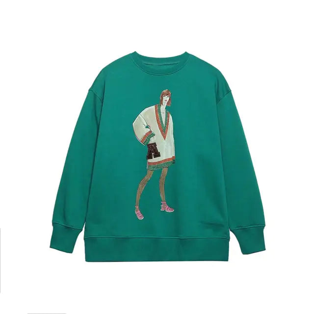 Women Fashion Printing Basic Sweatshirts - Authentifactor