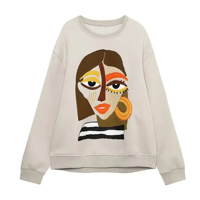 Women Fashion Printing Basic Sweatshirts - Authentifactor