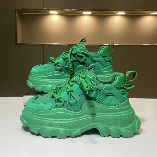Lace Up Muffin Thick Sole Women Sneakers - Authentifactor