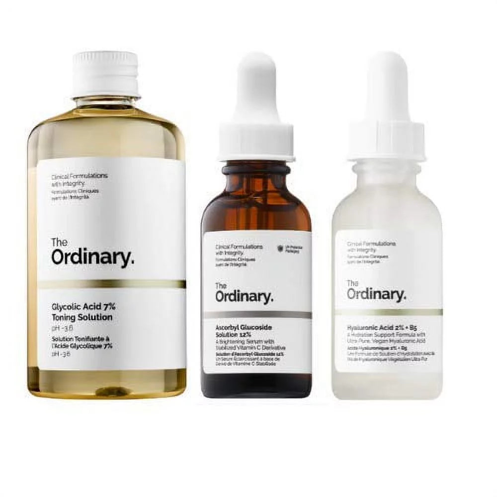 3-Pack Glycolic + Ascorbic + Hyaluronic Daily Botanica Serum, Transform your skincare routine with the a powerful blend of essential botanicals for daily use. - Authentifactor