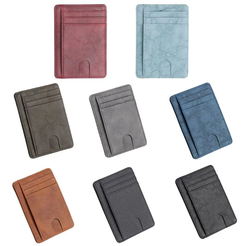 Mens Leather Slim Wallet Credit Card Holder RFID Blocking Pocket ID Money PU USA - Authentifactor