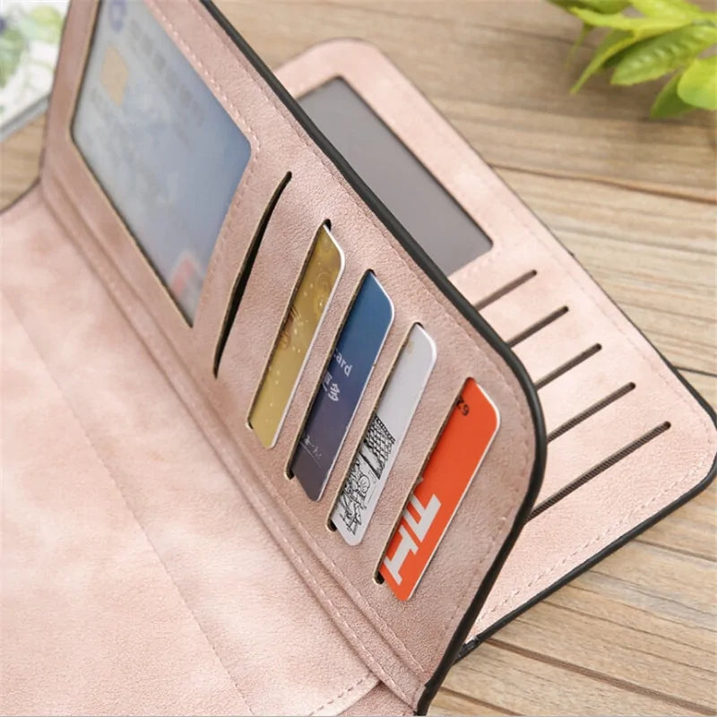Wallet Brand Coin Purse Scrub Leather Women Wallet Clutch Carteira Feminina - Authentifactor