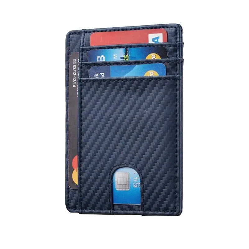 Mens Leather Slim Wallet Credit Card Holder RFID Blocking Pocket ID Money PU USA - Authentifactor