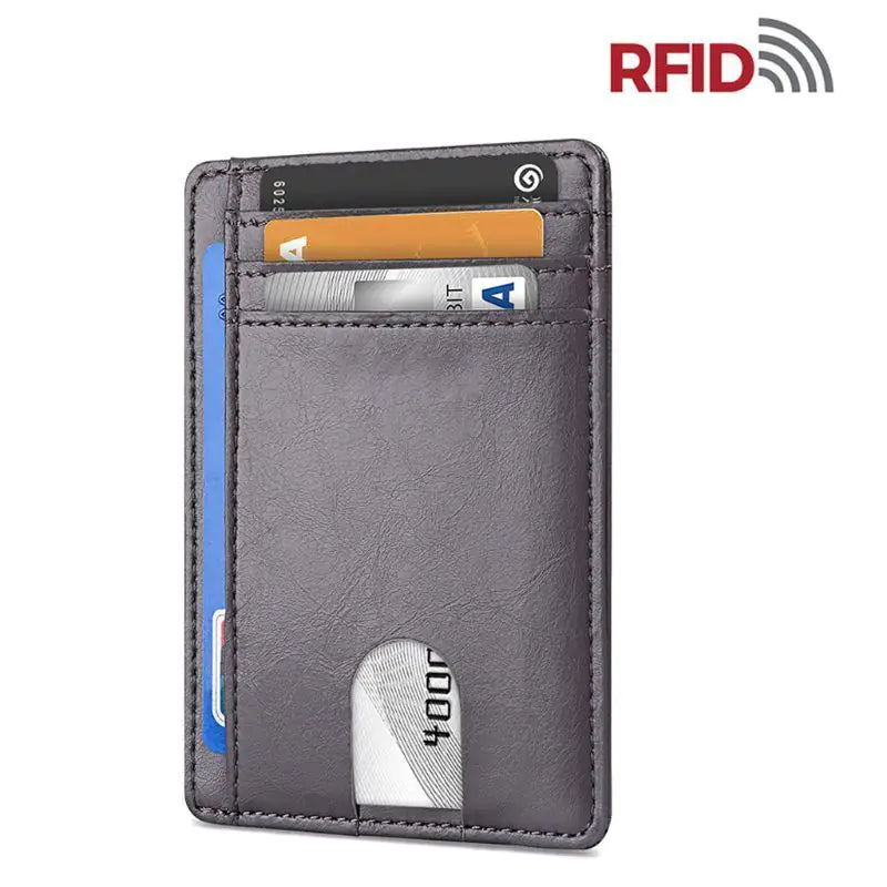 Mens Leather Slim Wallet Credit Card Holder RFID Blocking Pocket ID Money PU USA - Authentifactor