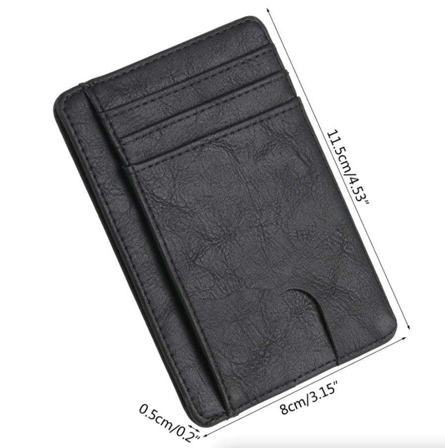 Mens Leather Slim Wallet Credit Card Holder RFID Blocking Pocket ID Money PU USA - Authentifactor