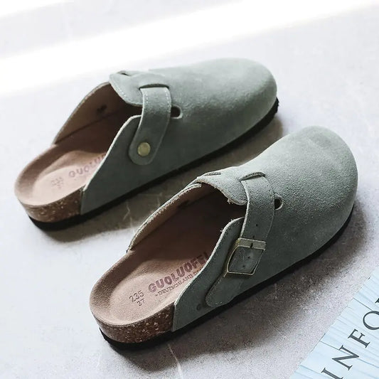 Women Closed Toe Cork Slippers - Authentifactor